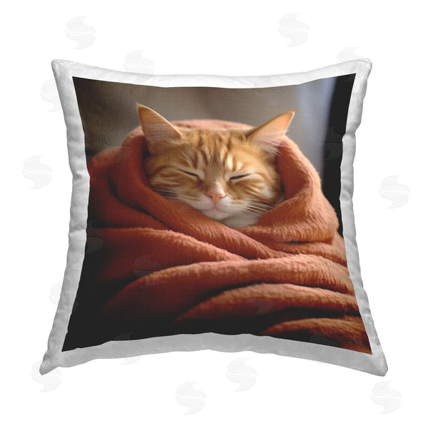 stupell industries RB | Sleepy Cuddling Cat Printed Throw Pillow