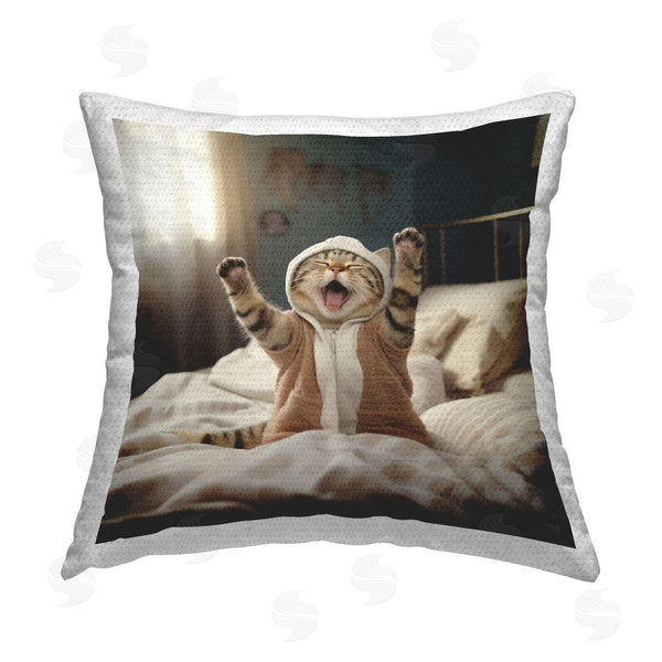 Stupell Industries RB | Sleepy Yawning Cat Printed Throw Pillow
