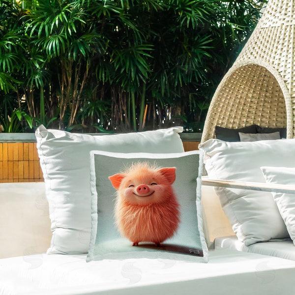 Stupell Industries RB | Smiling Fluffy Piglet Printed Throw Pillow