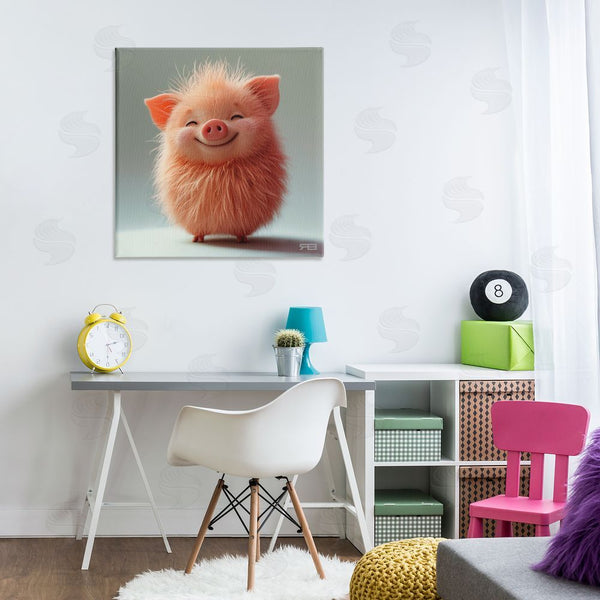 Stupell Industries RB | Smiling Fluffy Piglet Wall Art