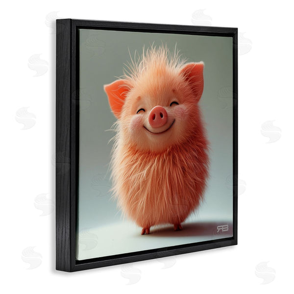 Stupell Industries RB | Smiling Fluffy Piglet Wall Art