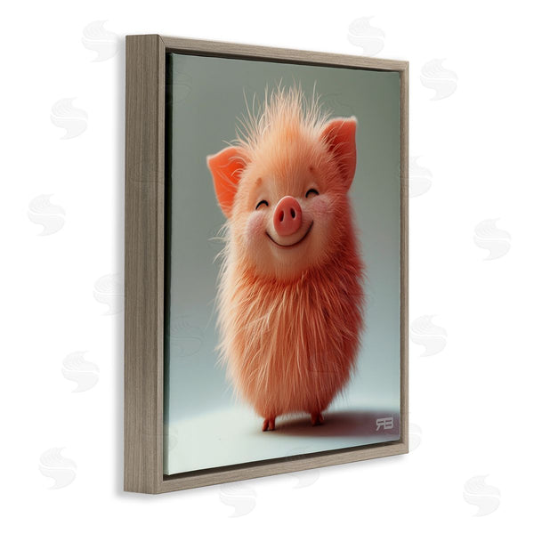 Stupell Industries RB | Smiling Fluffy Piglet Wall Art