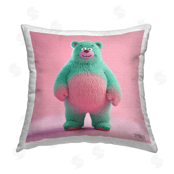 Stupell Industries RB | Smiling Green Bear Printed Throw Pillow
