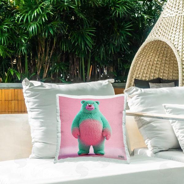Stupell Industries RB | Smiling Green Bear Printed Throw Pillow