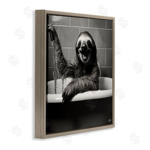 Stupell Industries RB | Smiling Sloth In Tub Wall Art