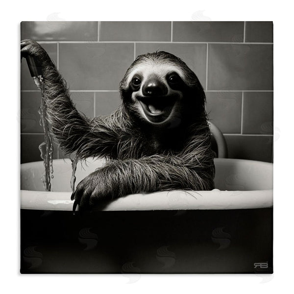 stupell industries RB | Smiling Sloth in Tub Wall Art