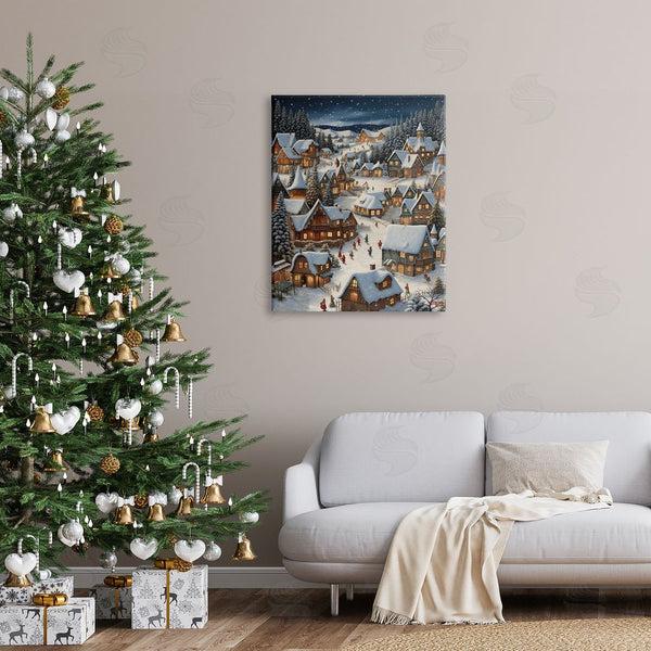 Stupell Industries RB | Snowy Christmas Village Wall Art