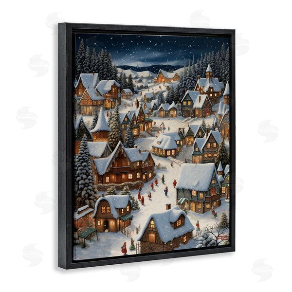 Stupell Industries RB | Snowy Christmas Village Wall Art