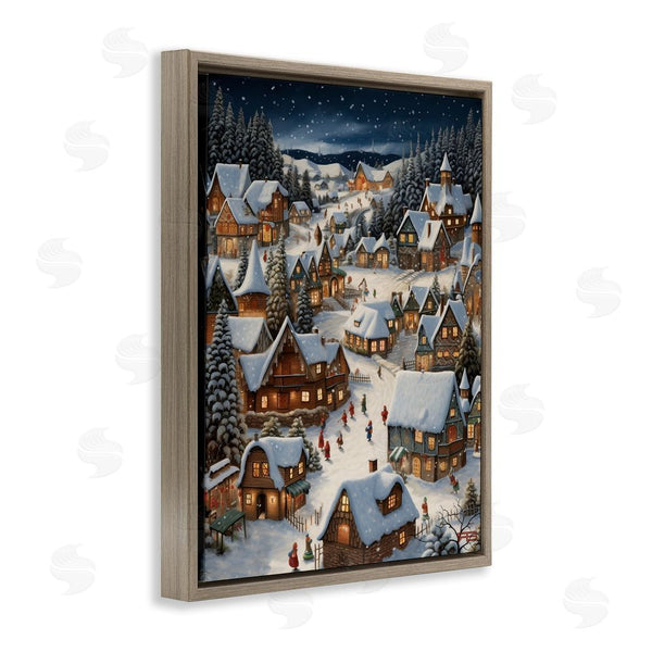Stupell Industries RB | Snowy Christmas Village Wall Art