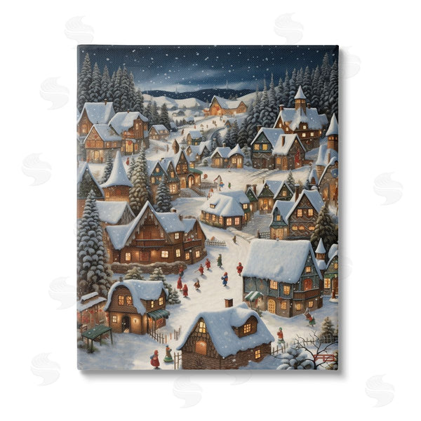 stupell industries RB | Snowy Christmas Village Wall Art