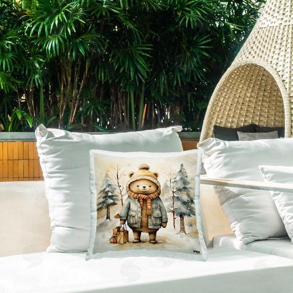 Stupell Industries RB | Snowy Landscape & Bear Printed Throw Pillow