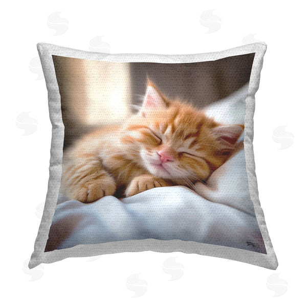 Stupell Industries RB | Snuggled Sleeping Kitten Printed Throw Pillow
