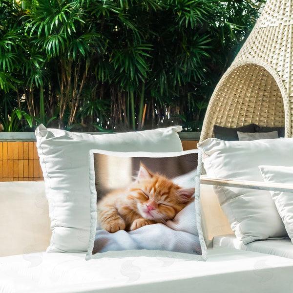 Stupell Industries RB | Snuggled Sleeping Kitten Printed Throw Pillow