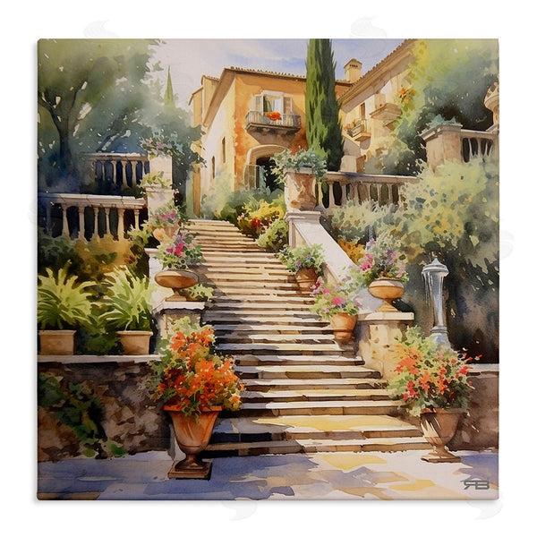stupell industries RB | Stairs to European Villa Wall Art