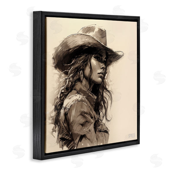 Stupell Industries RB | Stoic Cowgirl Looking Away Wall Art