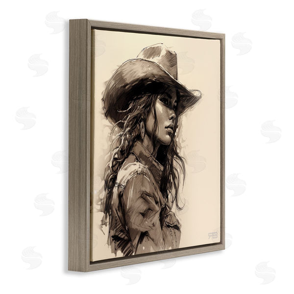 Stupell Industries RB | Stoic Cowgirl Looking Away Wall Art