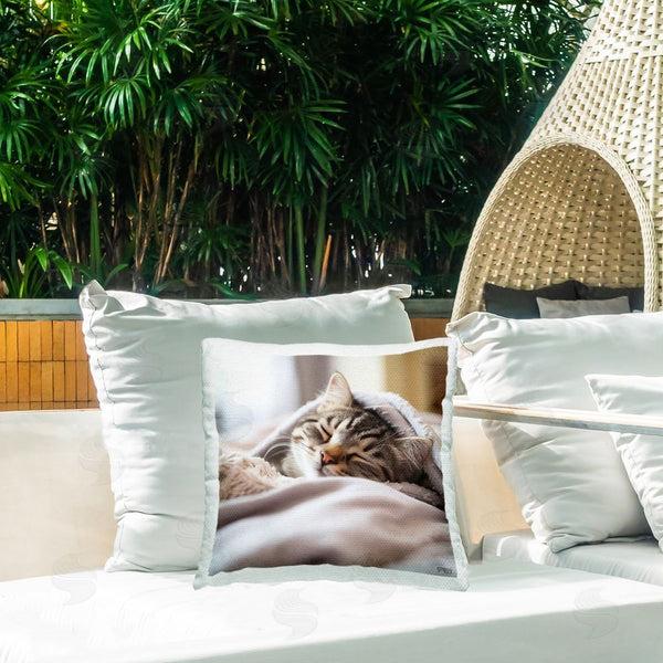 Stupell Industries RB | Striped Kitten Cuddling Printed Throw Pillow