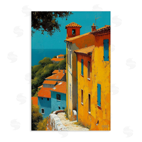 stupell industries RB | Tall Buildings by Sea Wall Art
