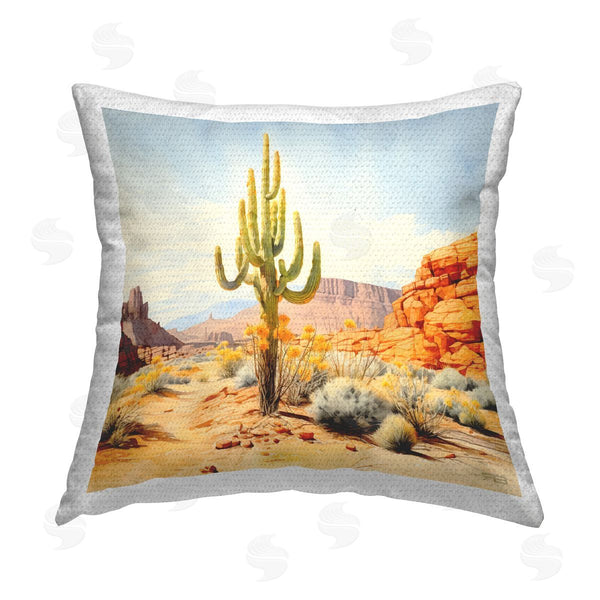 Stupell Industries RB | Tall Cactus Landscape Printed Throw Pillow