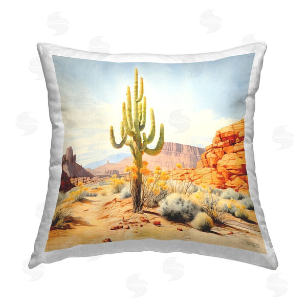 stupell industries RB | Tall Cactus Landscape Printed Throw Pillow