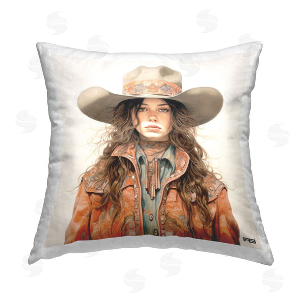 stupell industries RB | Trendy Cowgirl Fashion Printed Throw Pillow