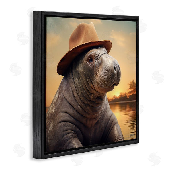 Stupell Industries RB | Tropical Manatee At Sunset Wall Art