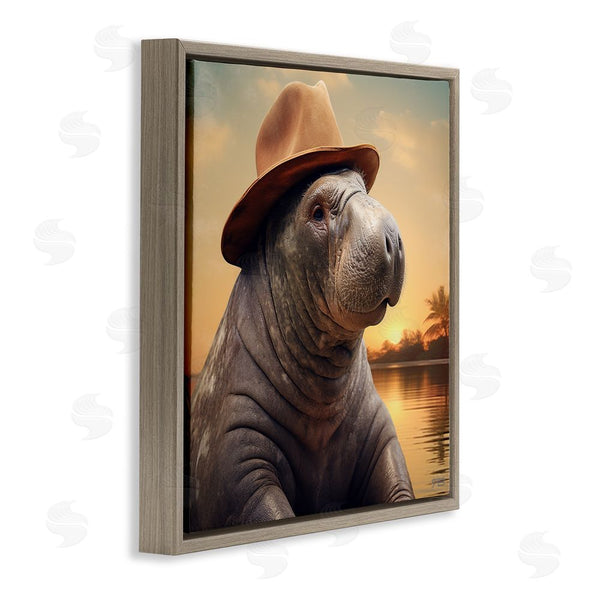 Stupell Industries RB | Tropical Manatee At Sunset Wall Art