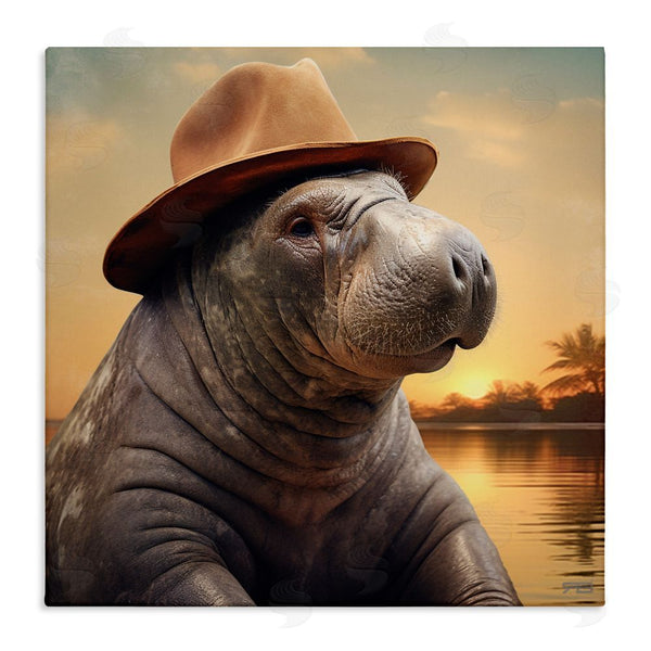 stupell industries RB | Tropical Manatee at Sunset Wall Art