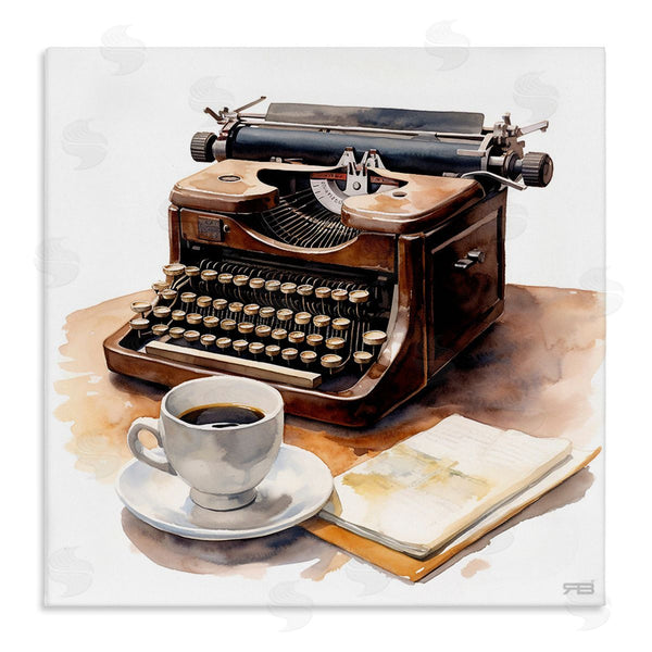 stupell industries RB | Typewriter with Coffee Mug Wall Art
