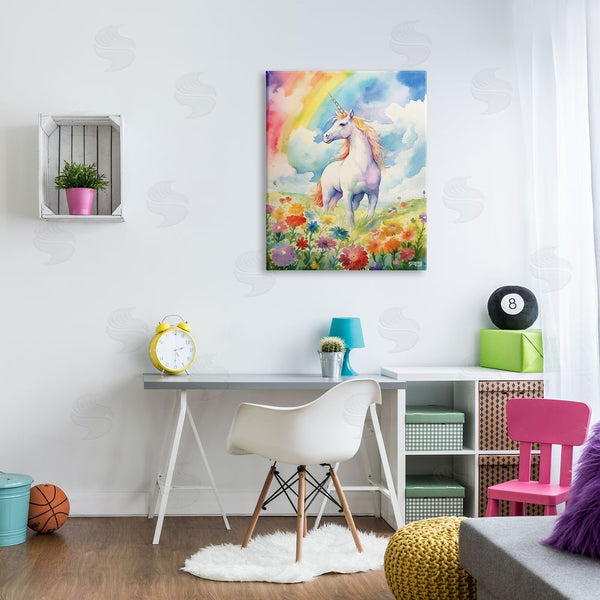 Stupell Industries RB | Unicorn In Rainbow Meadow Wall Art