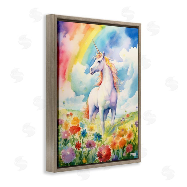 Stupell Industries RB | Unicorn In Rainbow Meadow Wall Art