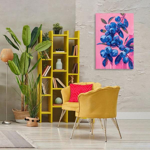 Stupell Industries RB | Vibrant Blueberries On Pink Wall Art