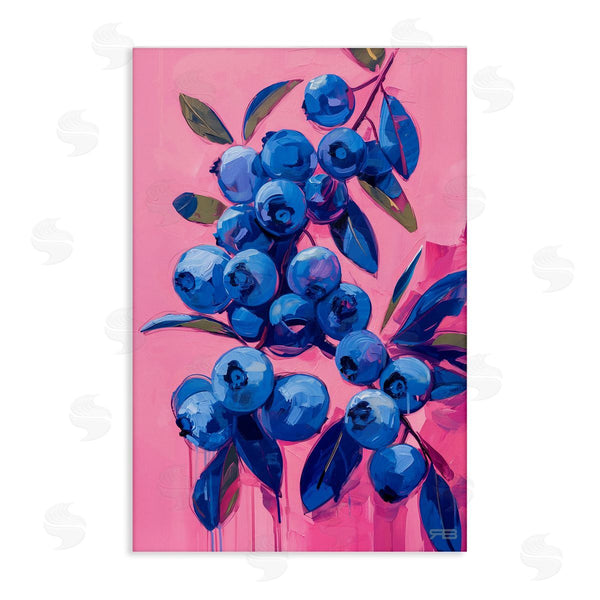 stupell industries RB | Vibrant Blueberries on Pink Wall Art
