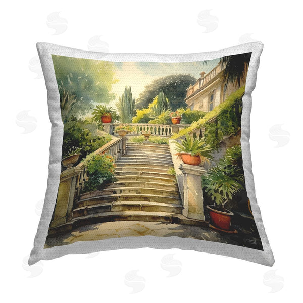 Stupell Industries RB | Villa Garden Architecture Printed Throw Pillow