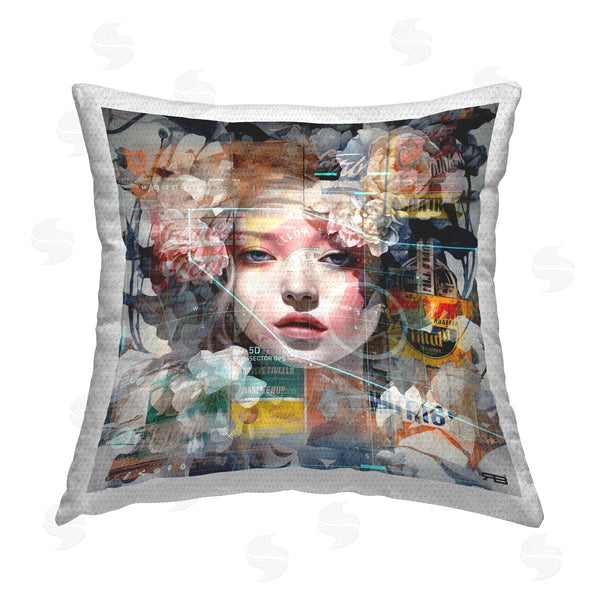 Stupell Industries RB | Vintage Collage Portrait Printed Throw Pillow