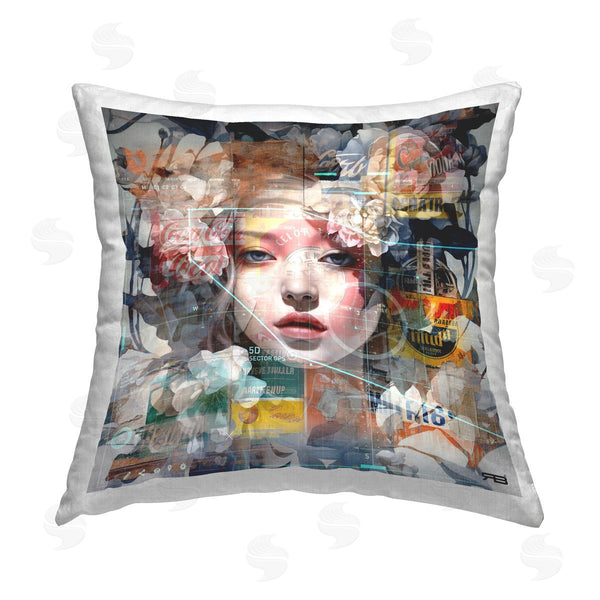 stupell industries RB | Vintage Collage Portrait Printed Throw Pillow