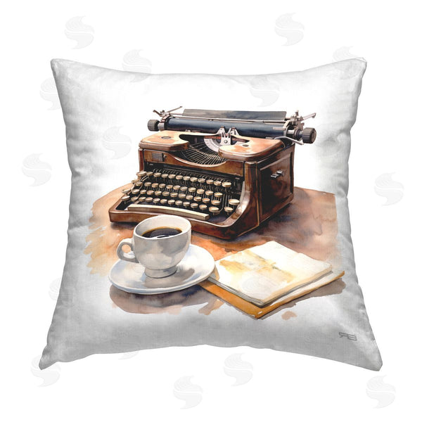 stupell industries RB | Vintage Typewriter & Mug Printed Throw Pillow