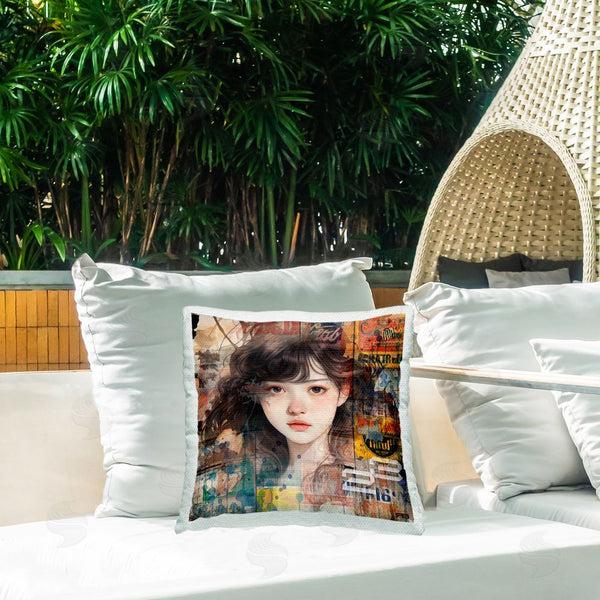 Stupell Industries RB | Vintage Urban Pattern Portrait Printed Throw Pillow