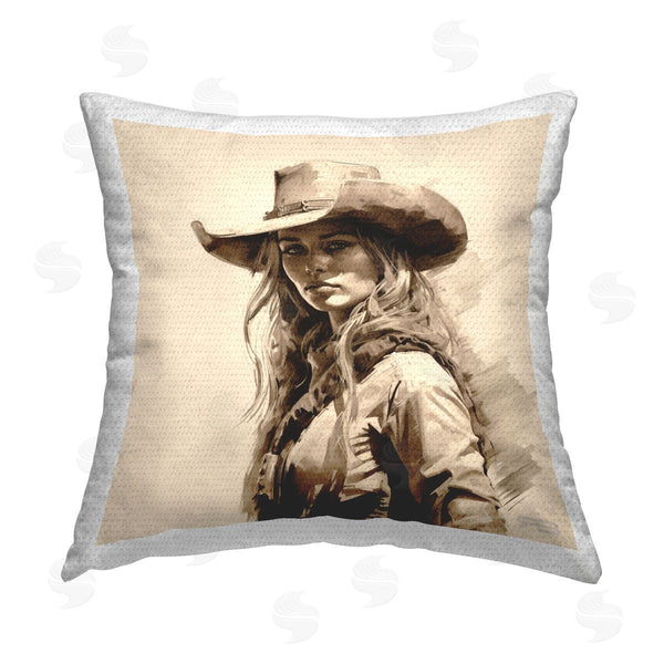 Stupell Industries RB | Western Cowgirl Gaze Printed Throw Pillow