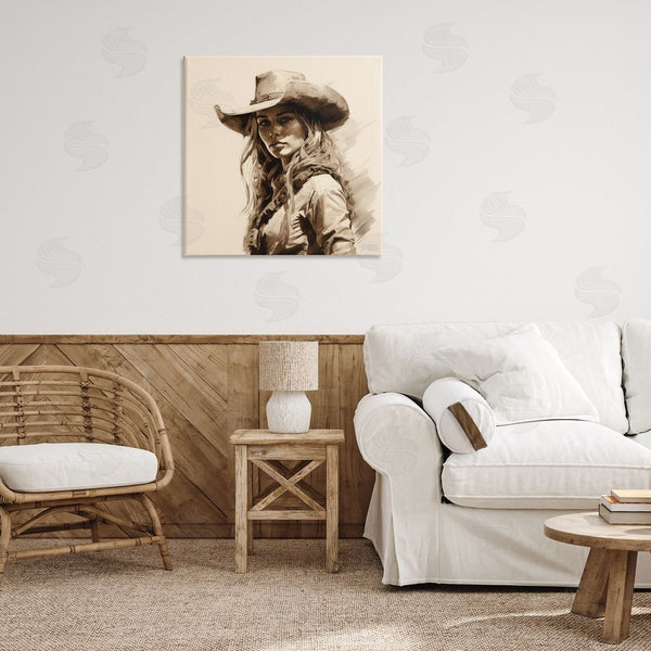Stupell Industries RB | Western Cowgirl Gaze Wall Art