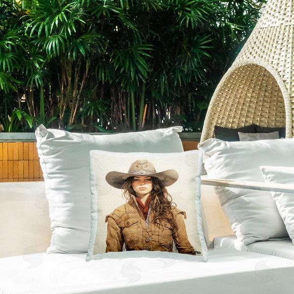 Stupell Industries RB | Western Cowgirl Portrait Printed Throw Pillow