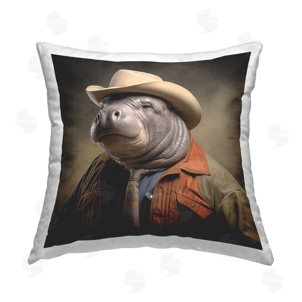 stupell industries RB | Western Manatee Portrait Printed Throw Pillow