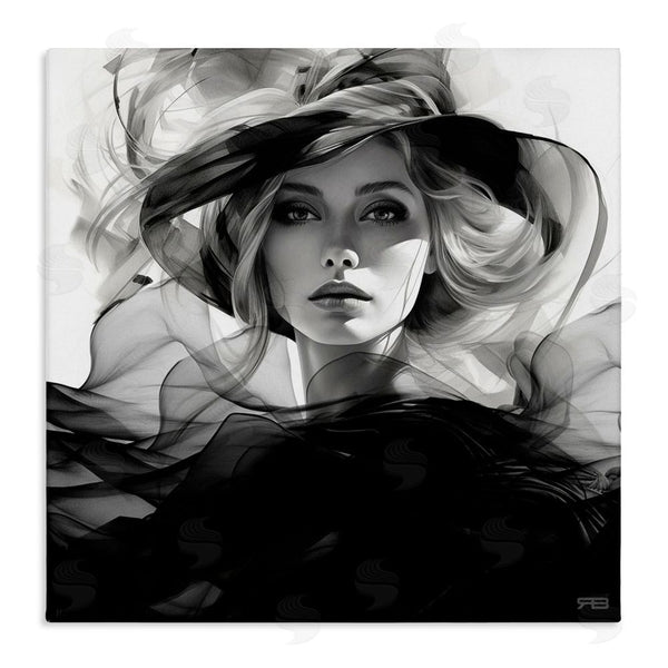 stupell industries RB | Woman & Flowing Fabrics Wall Art