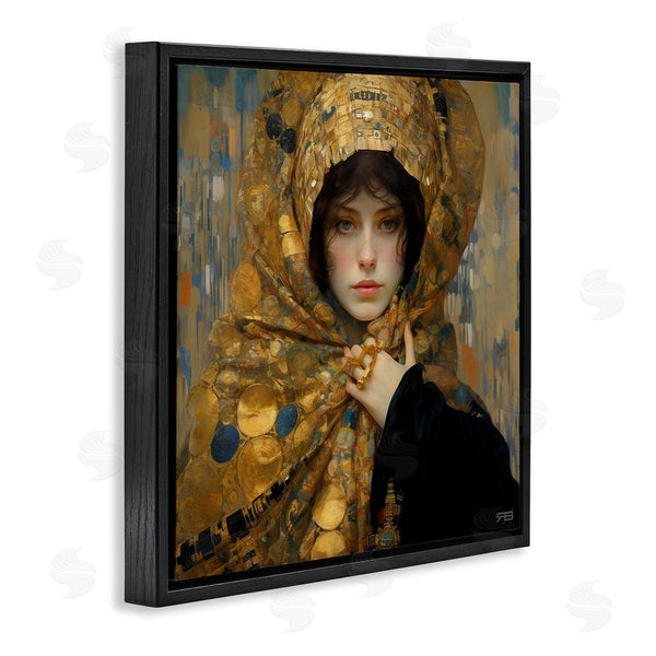 Stupell Industries RB | Woman In Patterned Gold Wall Art