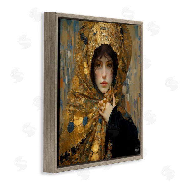 Stupell Industries RB | Woman In Patterned Gold Wall Art