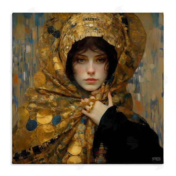 stupell industries RB | Woman in Patterned Gold Wall Art