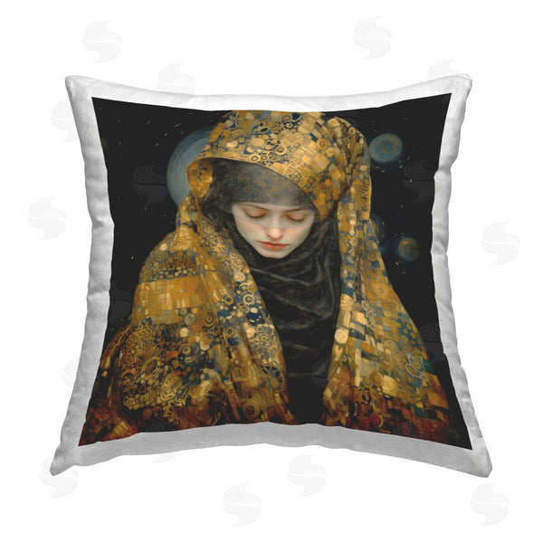 stupell industries RB | Woman & Opulent Headscarf Printed Throw Pillow