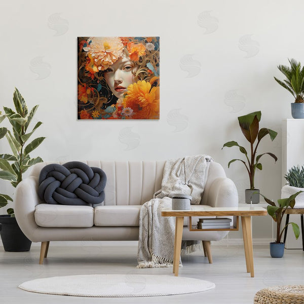 Stupell Industries RB | Woman & Scattered Blossoms Wall Art