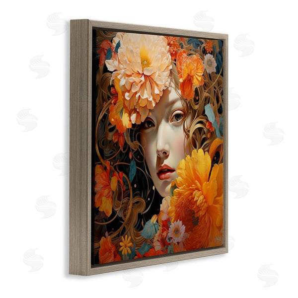 Stupell Industries RB | Woman & Scattered Blossoms Wall Art