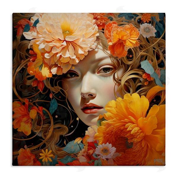 stupell industries RB | Woman & Scattered Blossoms Wall Art